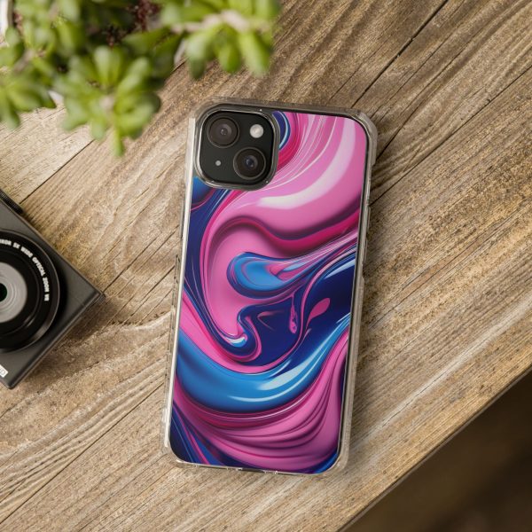 Pink and Blue iPhone Magnetic Clear Impact Cases - Image 18