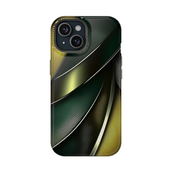 Green and Yellow Carbon Custom Magnetic Tough Case for iPhone - Dual Layer Protection with MagSafe® Compatibility - Matte or Glossy Finish - Image 81