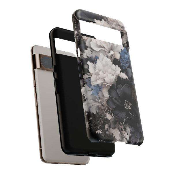 Black and White Flowers iPhone | Samsung | Samsung Galaxy | Google Pixel - Cell Phone Tough Cases - Image 223