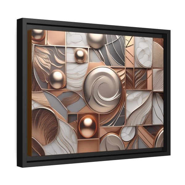 Neutral Colors Abstract Matte Canvas, Black Frame - Image 10