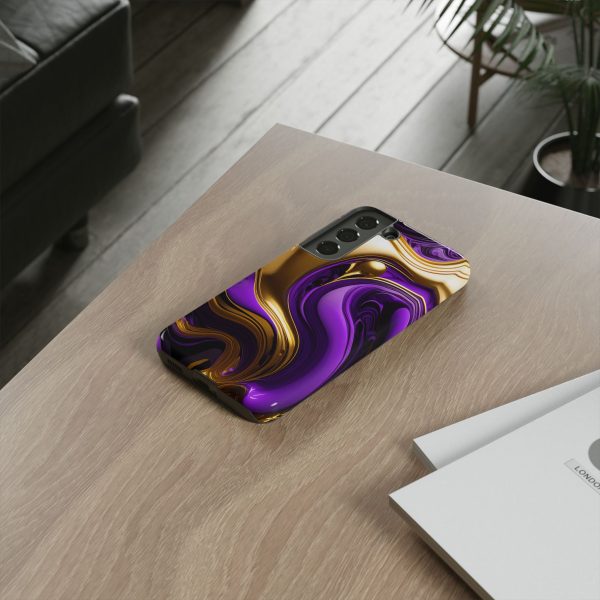 Purple and Gold Liquid iPhone | Samsung | Samsung Galaxy | Google Pixel - Cell Phone Tough Cases - Image 78