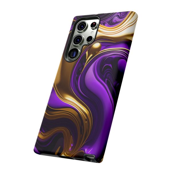 Purple and Gold Liquid iPhone | Samsung | Samsung Galaxy | Google Pixel - Cell Phone Tough Cases - Image 142