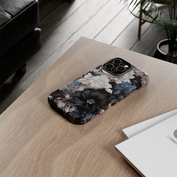 Black and White Flowers iPhone | Samsung | Samsung Galaxy | Google Pixel - Cell Phone Tough Cases - Image 116