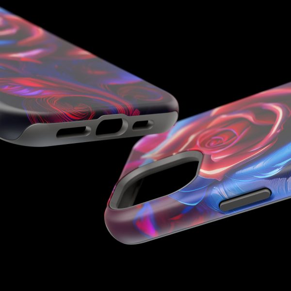 Red and Blue Rose- Custom Magnetic Tough Case for iPhone - Dual Layer Protection with MagSafe® Compatibility - Matte or Glossy Finish - Image 109