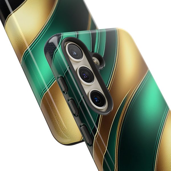 Green and Gold iPhone | Samsung | Samsung Galaxy | Google Pixel - Cell Phone Tough Cases - Image 186