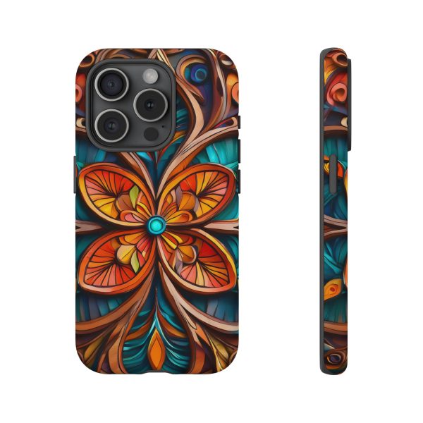 Wood Grain Flower iPhone | Samsung | Samsung Galaxy | Google Pixel - Cell Phone Tough Cases - Image 176