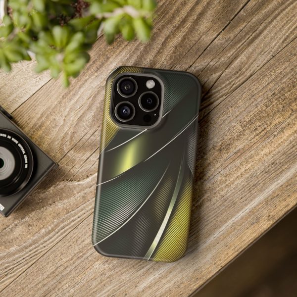 Green and Yellow Carbon Custom Magnetic Tough Case for iPhone - Dual Layer Protection with MagSafe® Compatibility - Matte or Glossy Finish - Image 100