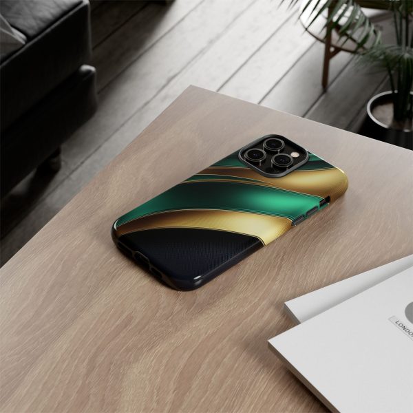 Green and Gold iPhone | Samsung | Samsung Galaxy | Google Pixel - Cell Phone Tough Cases - Image 116