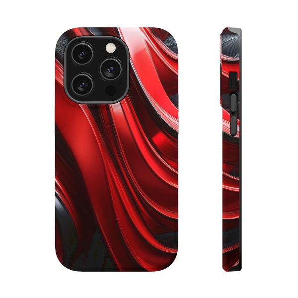 Red and Black Custom Magnetic Tough Case for iPhone - Dual Layer Protection with MagSafe® Compatibility - Matte or Glossy Finish - Image 16