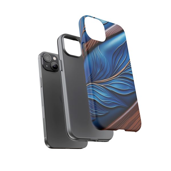 Blue Leather iPhone | Samsung | Samsung Galaxy | Google Pixel - Cell Phone Tough Cases - Image 112