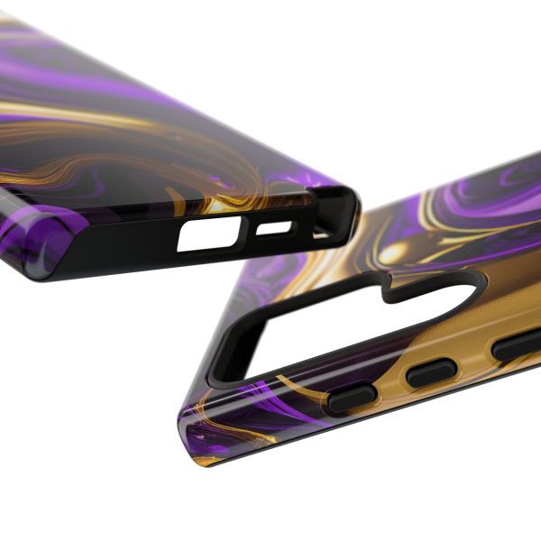 Purple and Gold Liquid iPhone | Samsung | Samsung Galaxy | Google Pixel - Cell Phone Tough Cases - Image 207