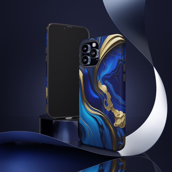 Royal Blue and Gold iPhone | Samsung | Samsung Galaxy | Google Pixel - Cell Phone Tough Cases - Image 48