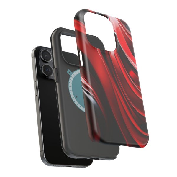 Red and Black Custom Magnetic Tough Case for iPhone - Dual Layer Protection with MagSafe® Compatibility - Matte or Glossy Finish - Image 97