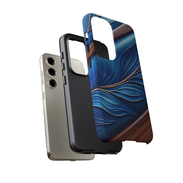 Blue Leather iPhone | Samsung | Samsung Galaxy | Google Pixel - Cell Phone Tough Cases - Image 124