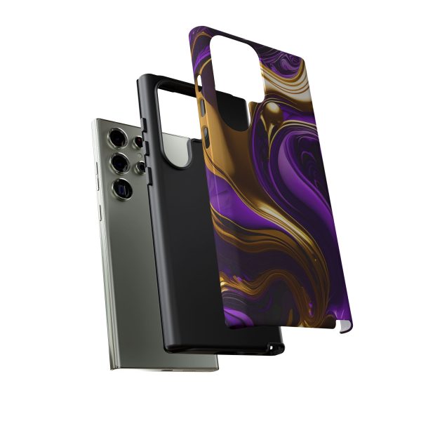 Purple and Gold Liquid iPhone | Samsung | Samsung Galaxy | Google Pixel - Cell Phone Tough Cases - Image 139