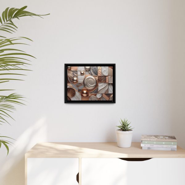 Neutral Colors Abstract Matte Canvas, Black Frame - Image 11