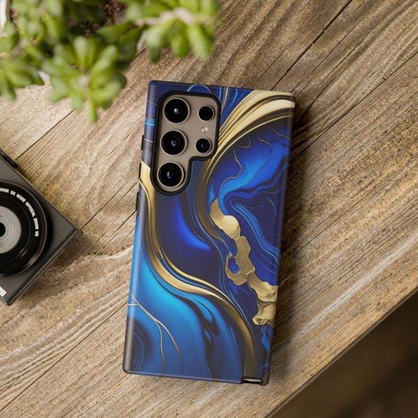 Royal Blue and Gold iPhone | Samsung | Samsung Galaxy | Google Pixel - Cell Phone Tough Cases - Image 214