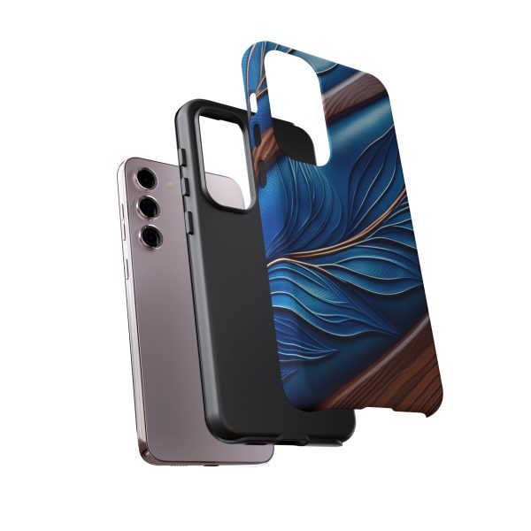 Blue Leather iPhone | Samsung | Samsung Galaxy | Google Pixel - Cell Phone Tough Cases - Image 136