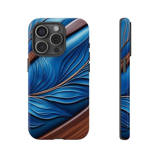 Blue Leather iPhone | Samsung | Samsung Galaxy | Google Pixel - Cell Phone Tough Cases - Image 174