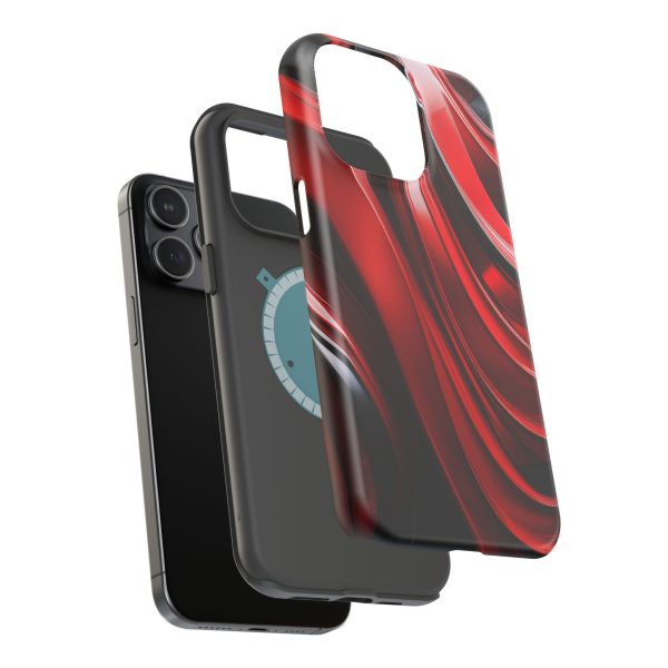 Red and Black Custom Magnetic Tough Case for iPhone - Dual Layer Protection with MagSafe® Compatibility - Matte or Glossy Finish - Image 117