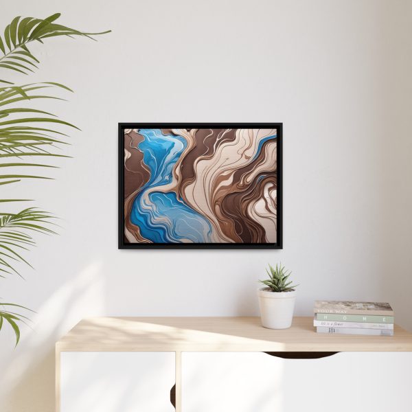 Brown and Teal Abstract BT3 Matte Canvas, Black Frame - Image 19