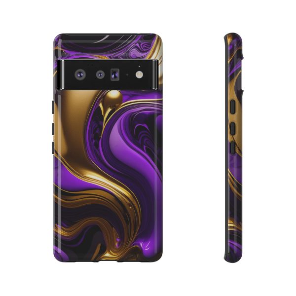 Purple and Gold Liquid iPhone | Samsung | Samsung Galaxy | Google Pixel - Cell Phone Tough Cases - Image 153