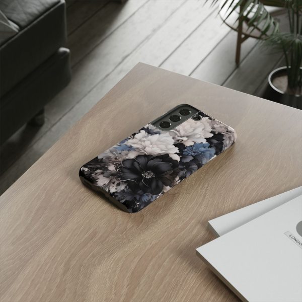 Black and White Flowers iPhone | Samsung | Samsung Galaxy | Google Pixel - Cell Phone Tough Cases - Image 78