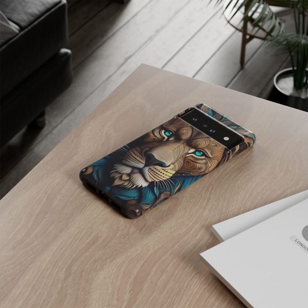 Wood Lion Art iPhone | Google Pixel - Cell Phone Tough Cases - Image 88