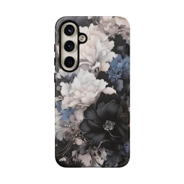 Black and White Flowers iPhone | Samsung | Samsung Galaxy | Google Pixel - Cell Phone Tough Cases - Image 200