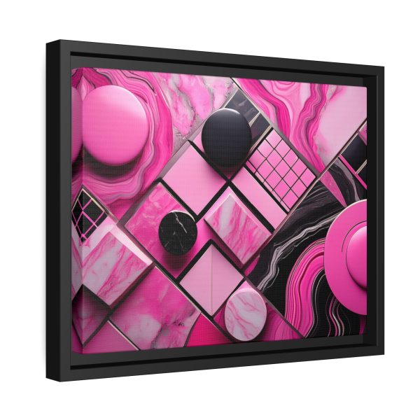 Pink And Black Abstract 2 Matte Canvas, Black Frame - Image 6