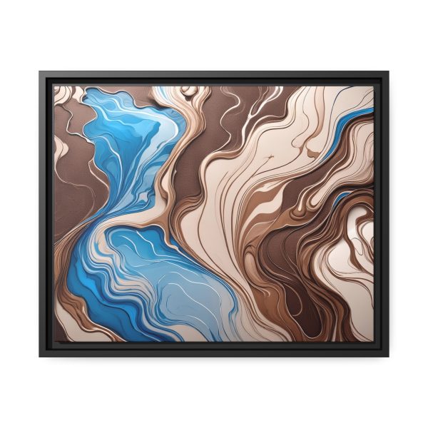 Brown and Teal Abstract BT3 Matte Canvas, Black Frame - Image 13