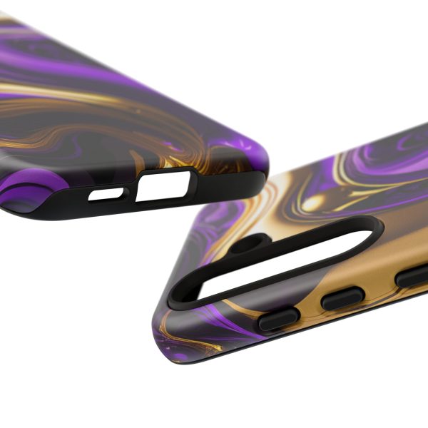 Purple and Gold Liquid iPhone | Samsung | Samsung Galaxy | Google Pixel - Cell Phone Tough Cases - Image 192