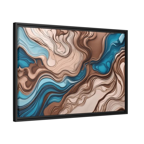 Brown and Teal Abstract BT4 Matte Canvas, Black Frame - Image 22