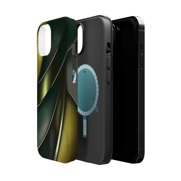 Green and Yellow Carbon Custom Magnetic Tough Case for iPhone - Dual Layer Protection with MagSafe® Compatibility - Matte or Glossy Finish - Image 7