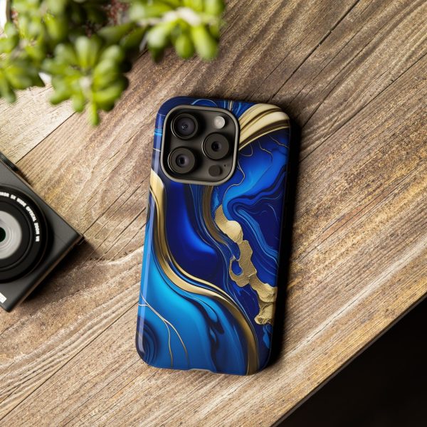 Royal Blue and Gold iPhone | Samsung | Samsung Galaxy | Google Pixel - Cell Phone Tough Cases - Image 175