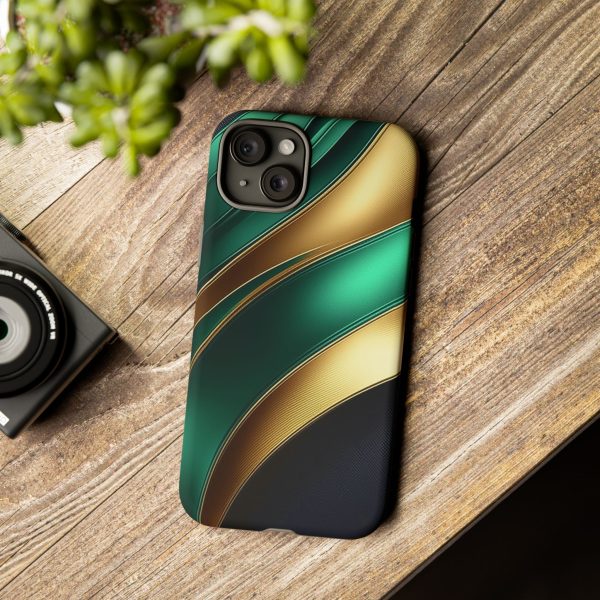 Green and Gold iPhone | Samsung | Samsung Galaxy | Google Pixel - Cell Phone Tough Cases - Image 172