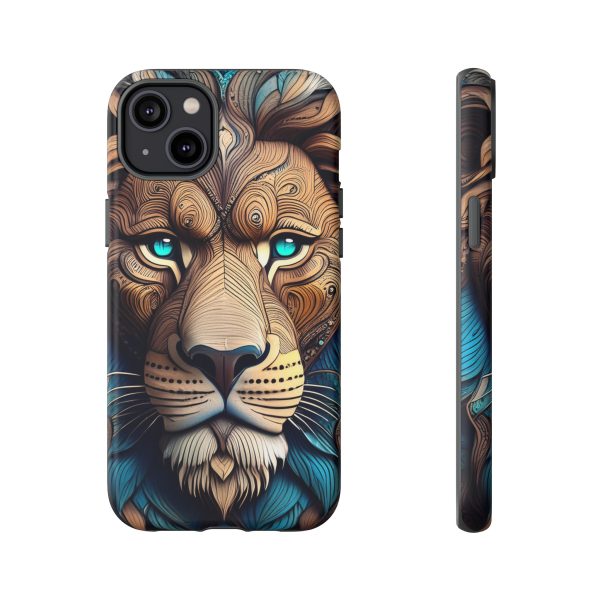 Wood Lion Art iPhone | Google Pixel - Cell Phone Tough Cases - Image 65