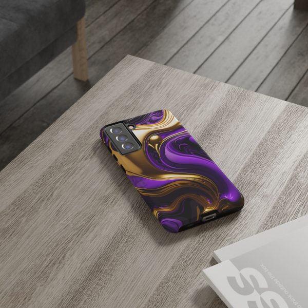 Purple and Gold Liquid iPhone | Samsung | Samsung Galaxy | Google Pixel - Cell Phone Tough Cases - Image 74