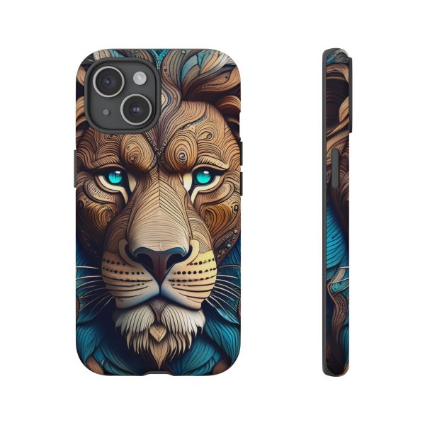 Wood Lion Art iPhone | Google Pixel - Cell Phone Tough Cases - Image 96