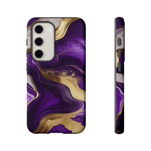 Purple and Gold iPhone | Samsung | Samsung Galaxy | Google Pixel - Cell Phone Tough Cases - Image 121