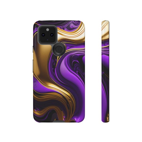 Purple and Gold Liquid iPhone | Samsung | Samsung Galaxy | Google Pixel - Cell Phone Tough Cases - Image 61