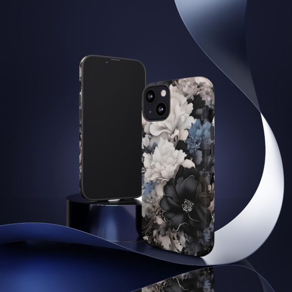 Black and White Flowers iPhone | Samsung | Samsung Galaxy | Google Pixel - Cell Phone Tough Cases - Image 38