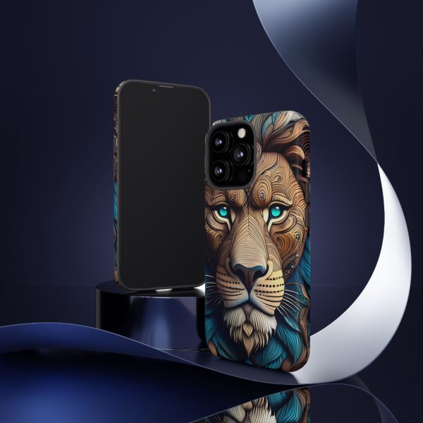 Wood Lion Art iPhone | Google Pixel - Cell Phone Tough Cases - Image 30