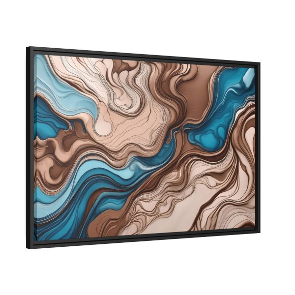 Brown and Teal Abstract BT4 Matte Canvas, Black Frame - Image 30