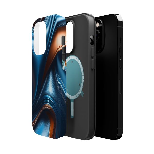 Teal Carbon Custom Magnetic Tough Case for iPhone - Dual Layer Protection with MagSafe® Compatibility - Matte or Glossy Finish - Image 17