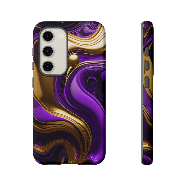 Purple and Gold Liquid iPhone | Samsung | Samsung Galaxy | Google Pixel - Cell Phone Tough Cases - Image 125