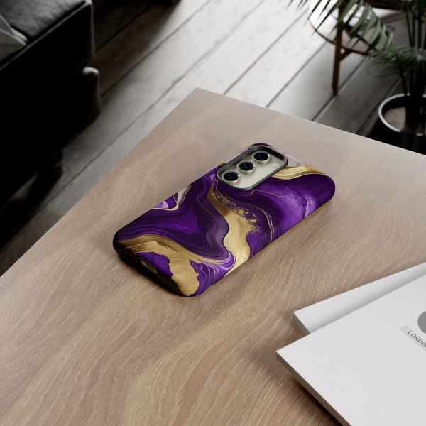 Purple and Gold iPhone | Samsung | Samsung Galaxy | Google Pixel - Cell Phone Tough Cases - Image 128