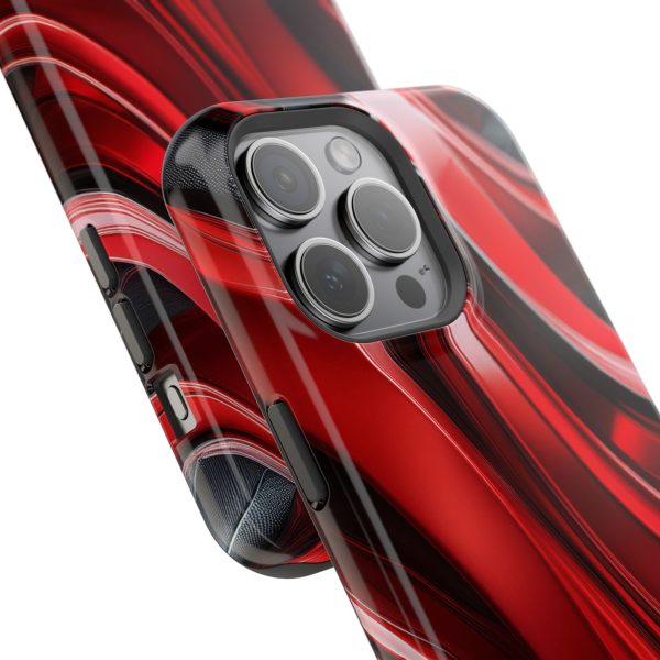 Red and Black Custom Magnetic Tough Case for iPhone - Dual Layer Protection with MagSafe® Compatibility - Matte or Glossy Finish - Image 113