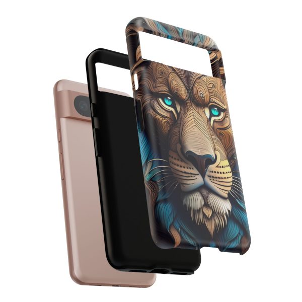 Wood Lion Art iPhone | Google Pixel - Cell Phone Tough Cases - Image 135