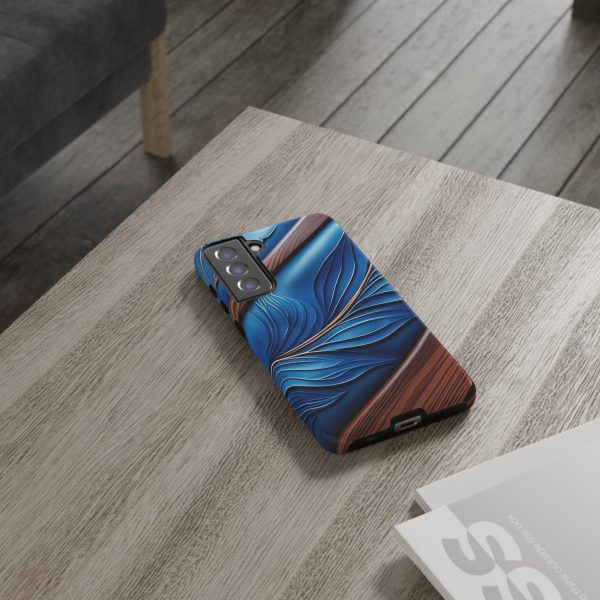 Blue Leather iPhone | Samsung | Samsung Galaxy | Google Pixel - Cell Phone Tough Cases - Image 73